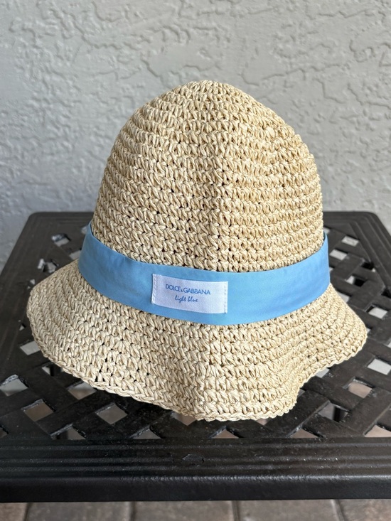 Dolce & Gabbana Accessories - Dolce & Gabbana Light Blue Straw Hat | Beachy Resort Sun Hat | Rare Promo